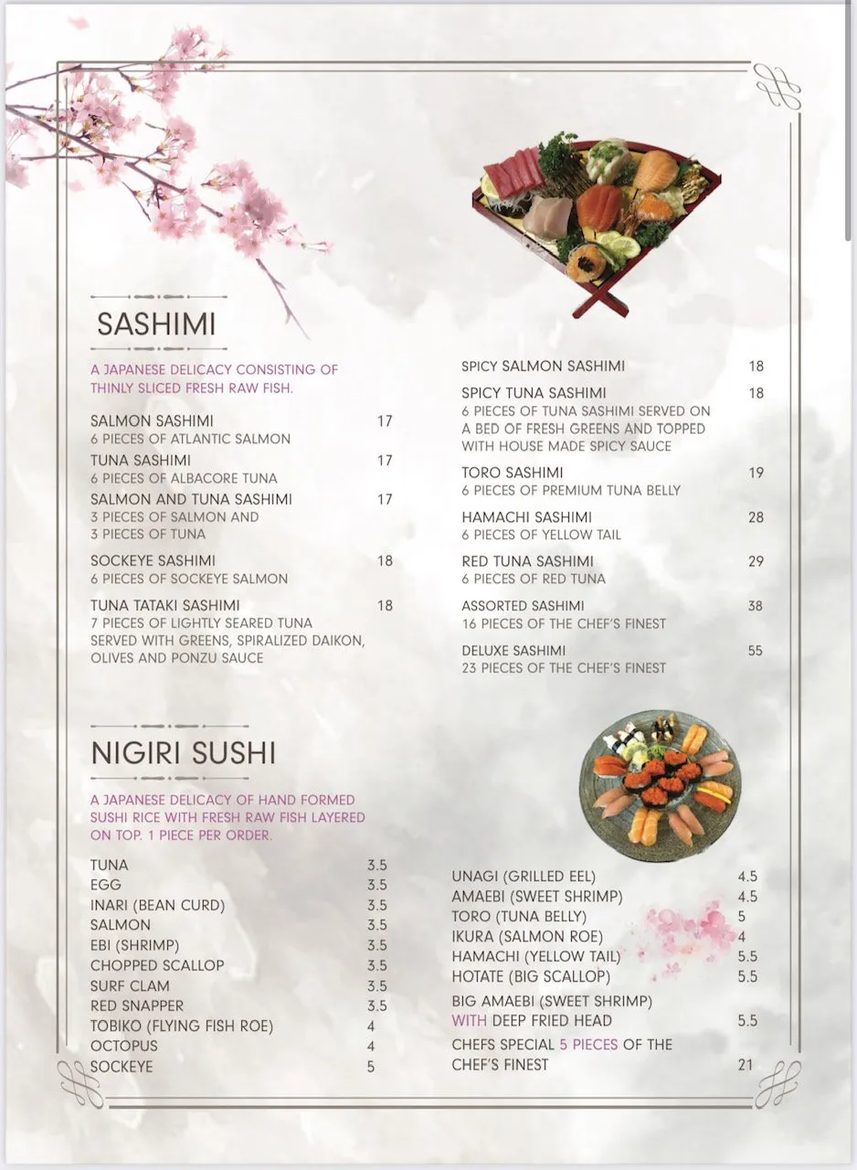 Fresh sushi roll from Sakura's menu